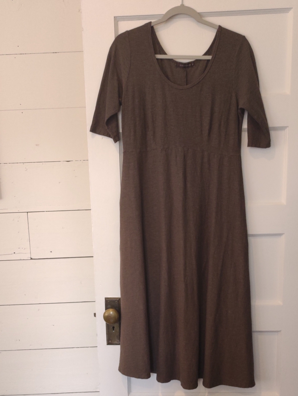 cut loose Olive Brown Scoop-Neck Midi Dress